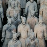China Terracotta army statues pattern background
