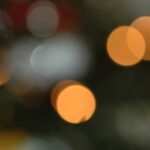 X-mas Tree Green Red White Orange Bokeh