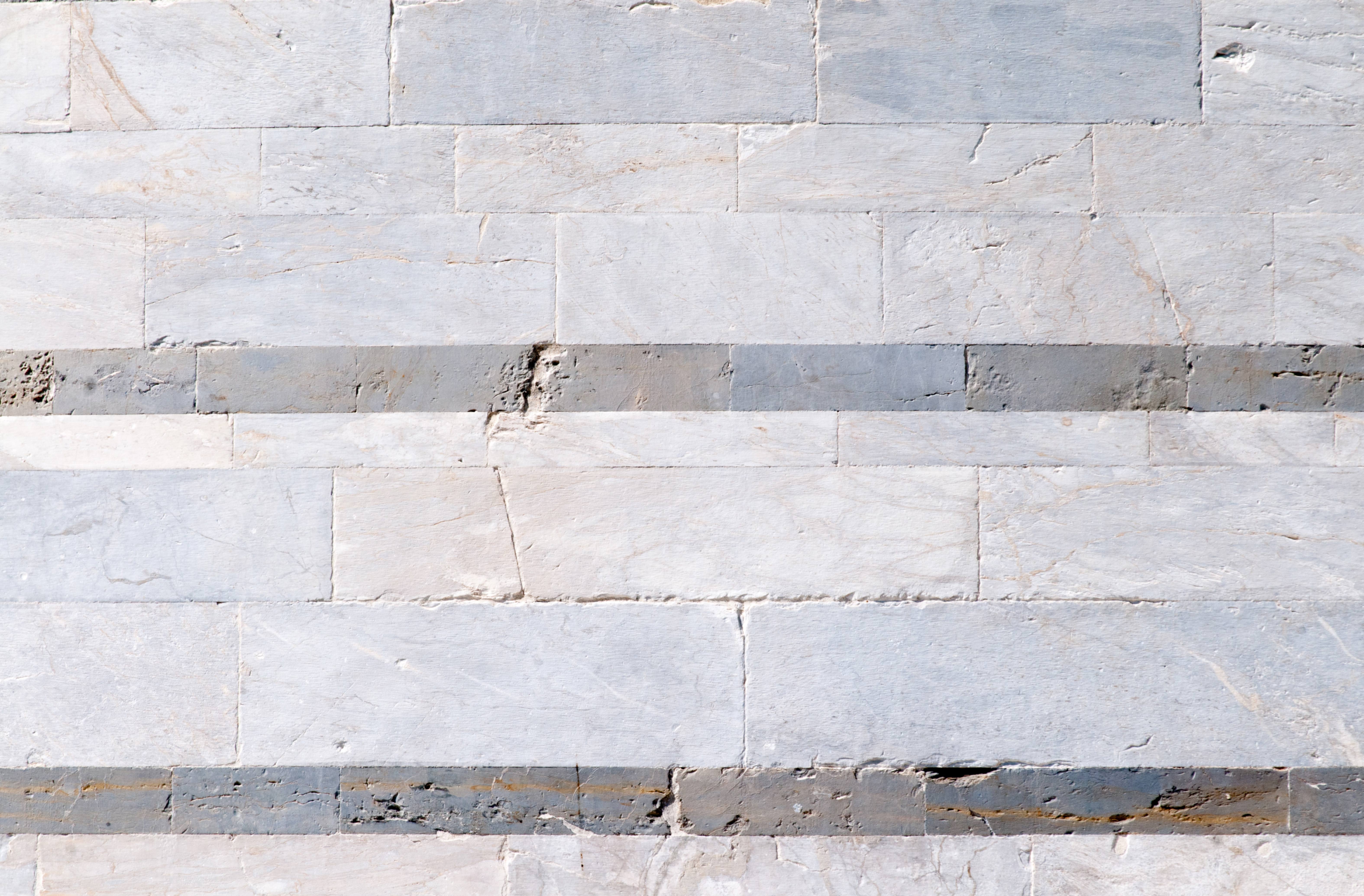 Black and white striped walls of marble