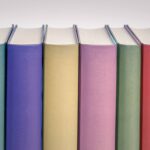 Row books with blank spines in various colours