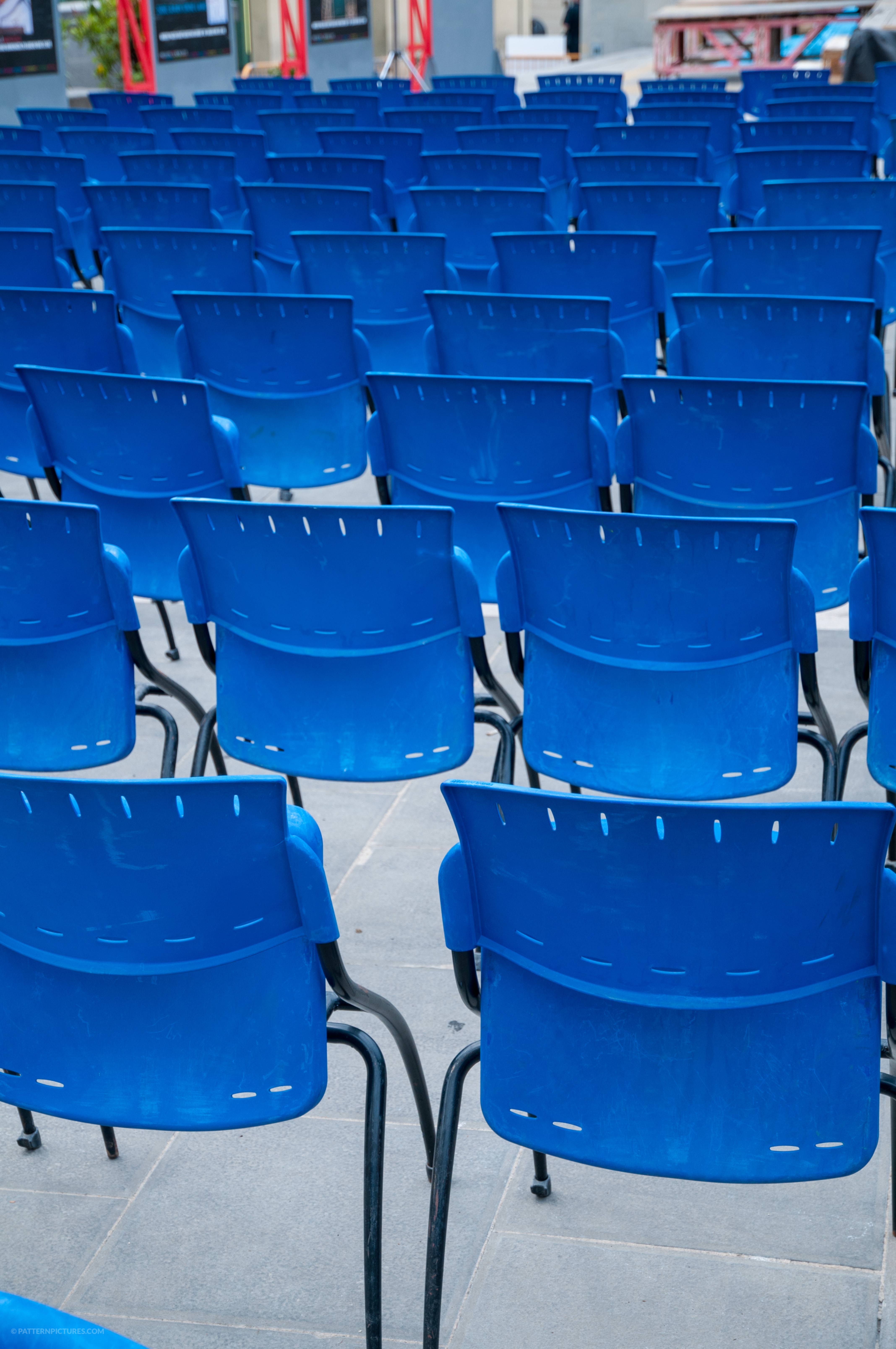 Blue chairs pattern free photo