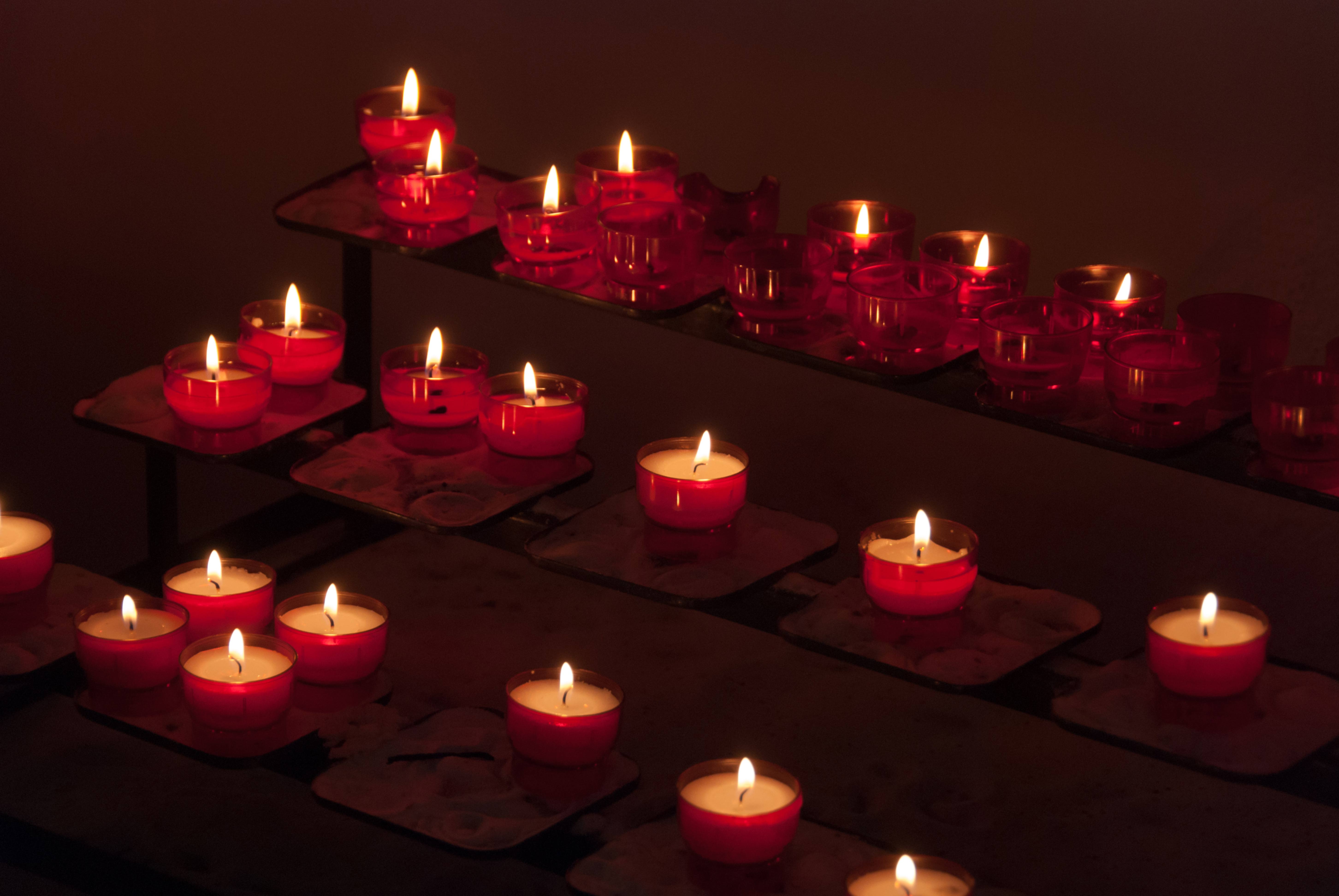 Burning Candles In Church