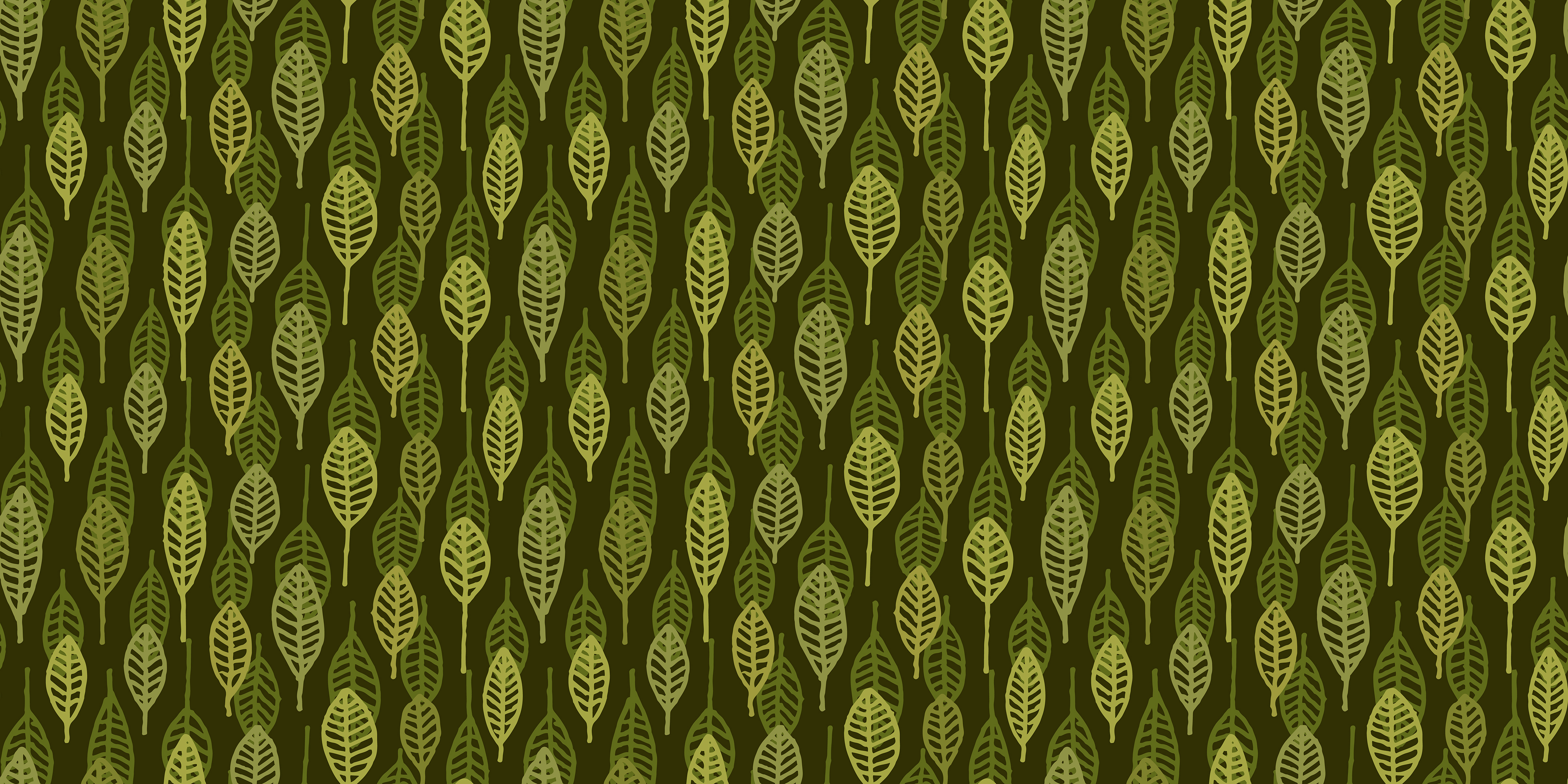 Camouflage leaves outline drawing pattern