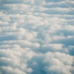 Cottonwool cloudy sky seen from above
