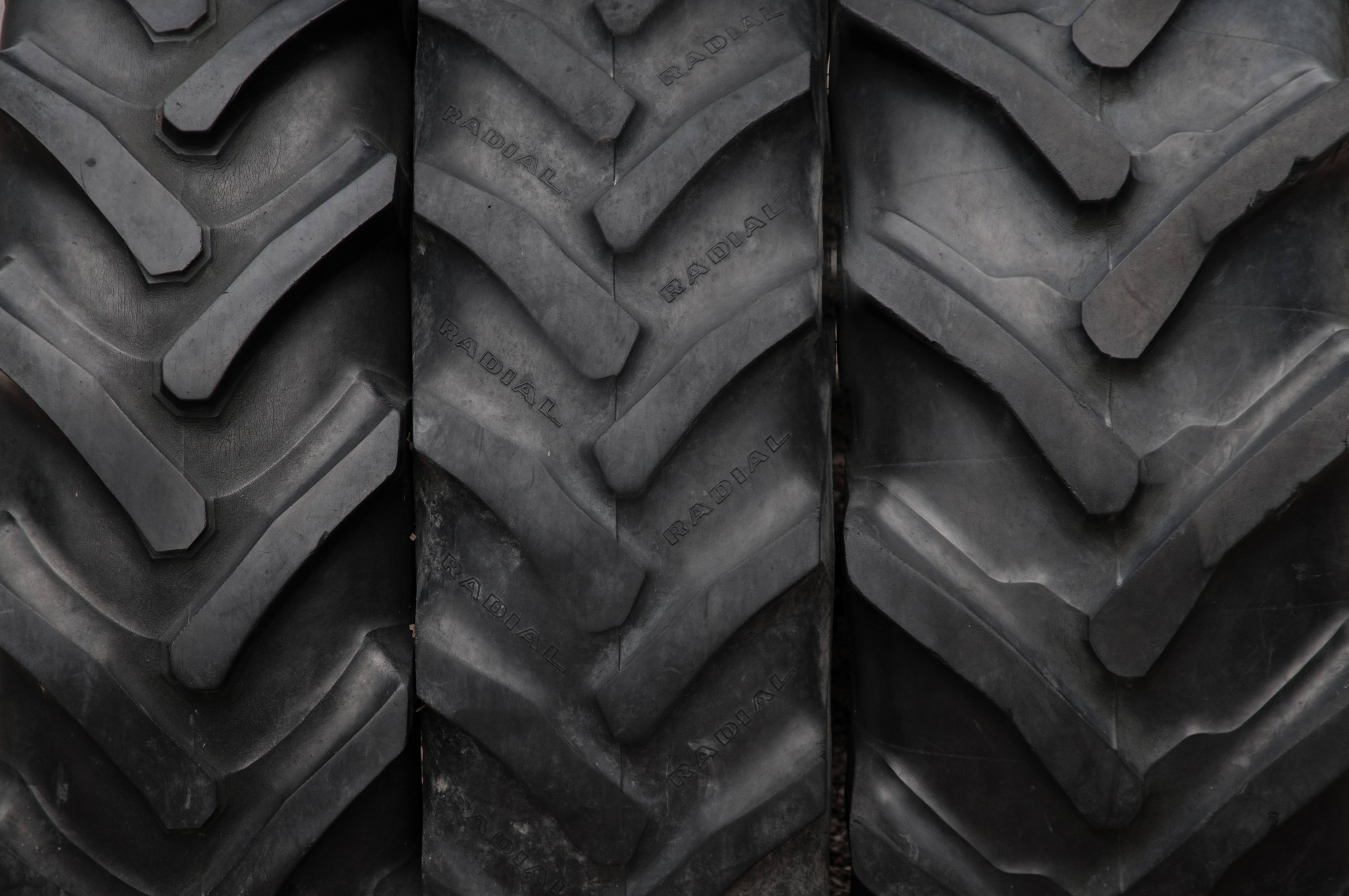 Detailed texture and pattern tractor tires background