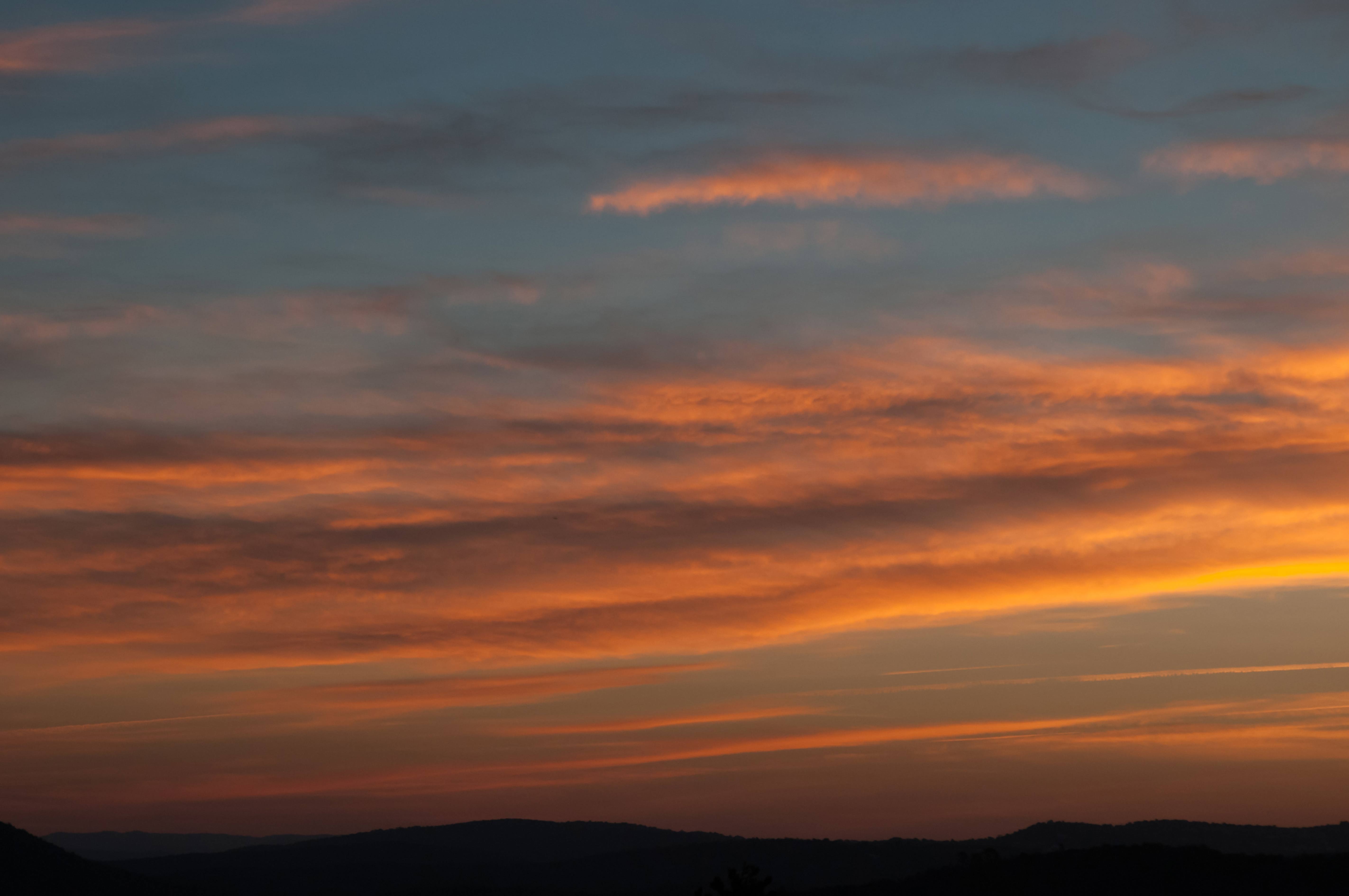 Early morning orange and blue sky sunrise