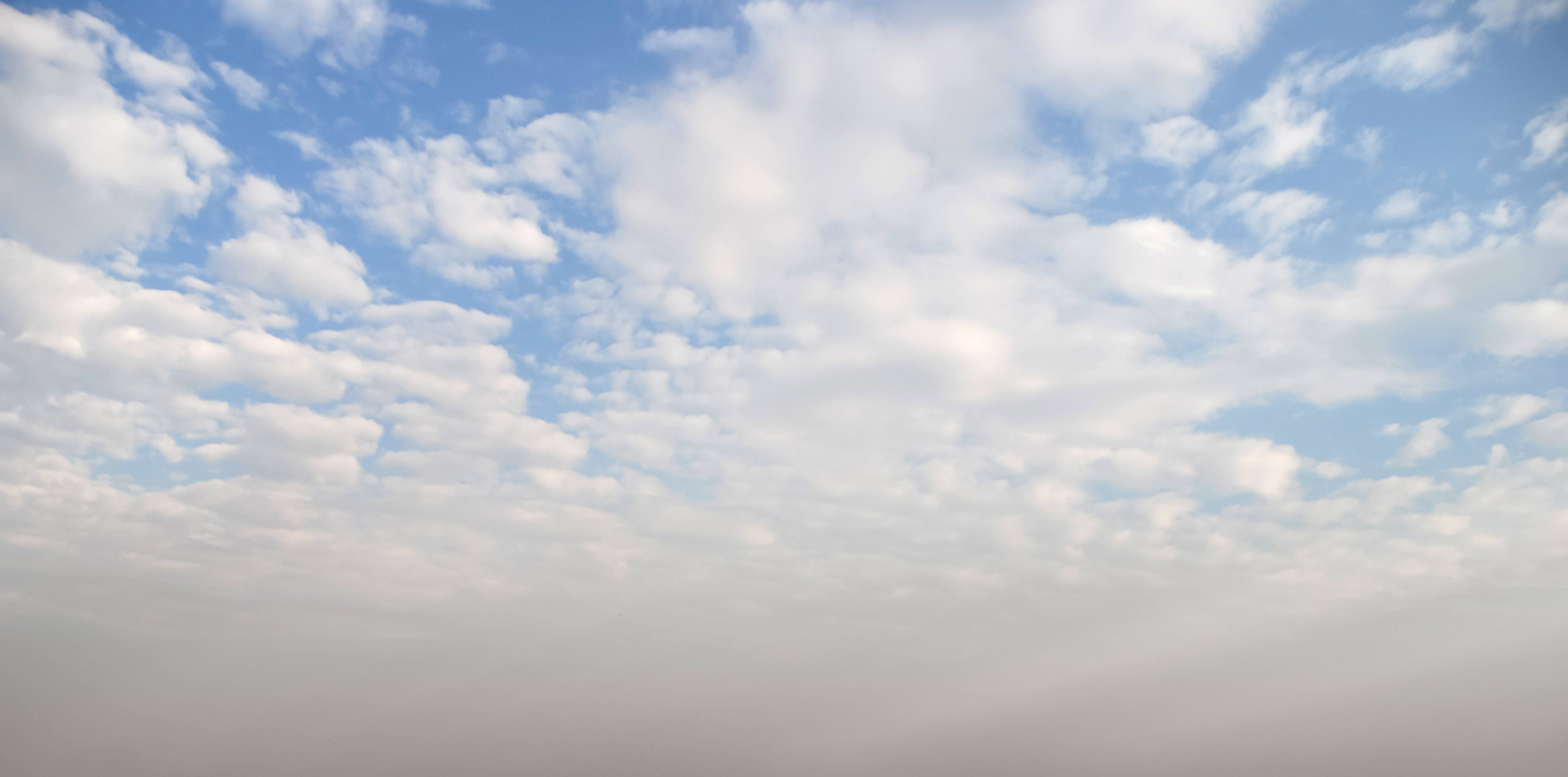 Grey Fading to Blue Sky Clouds