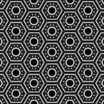 Honeycomb Futuristic Black White Pattern