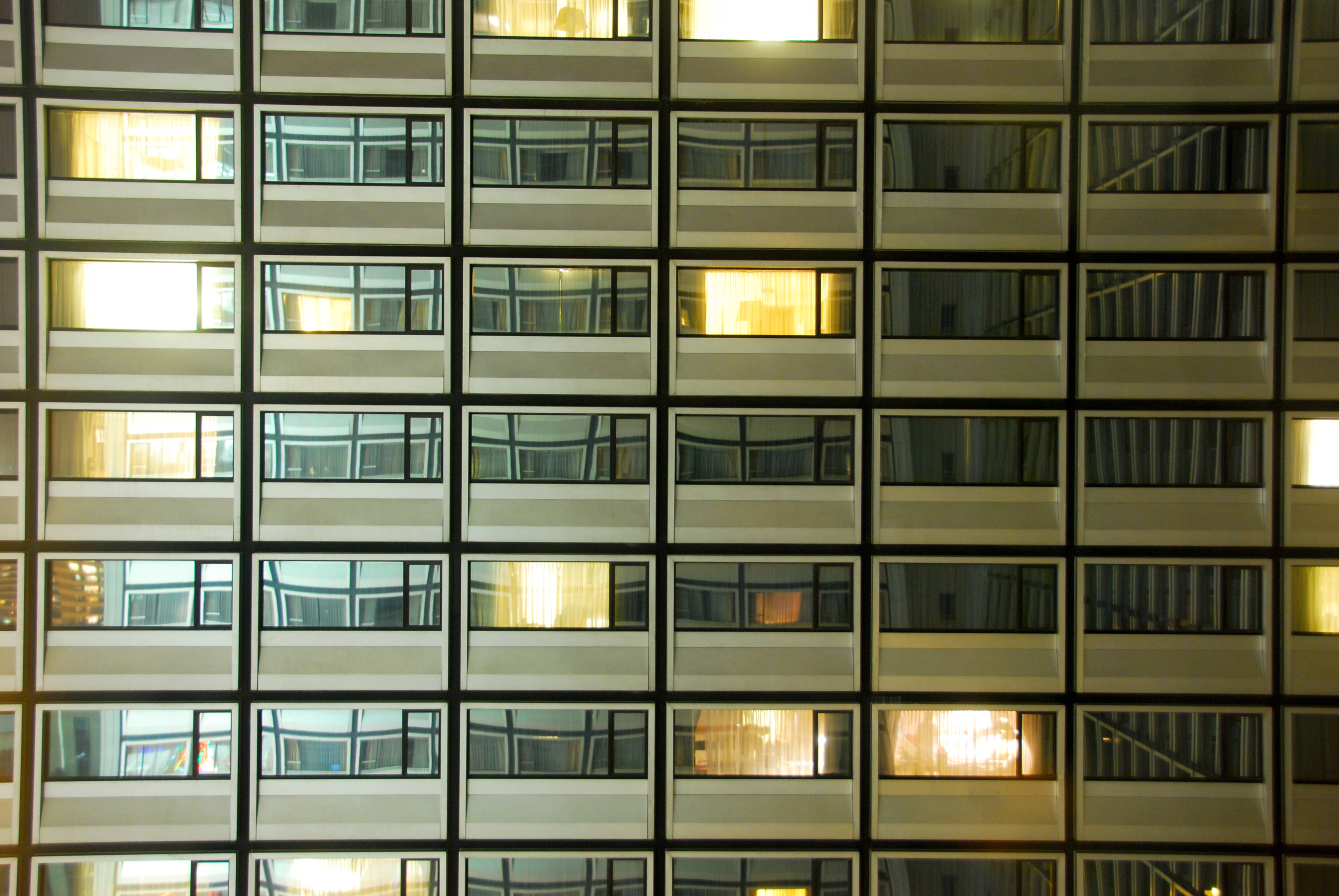 Hotel Windows Lights by Night