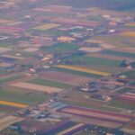 Landscape Netherlands airphoto flowerfields