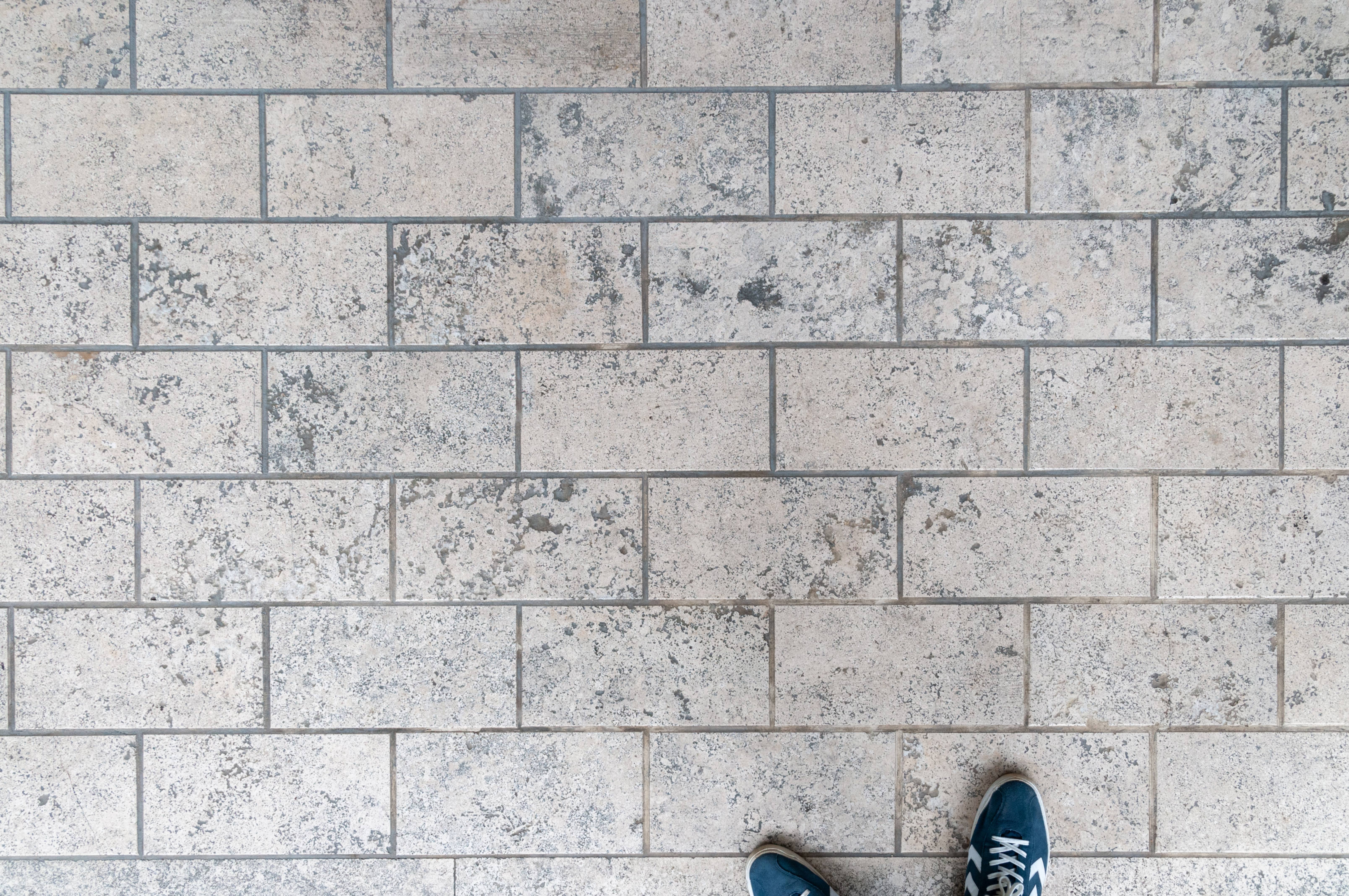 Marble floor pattern and shoes