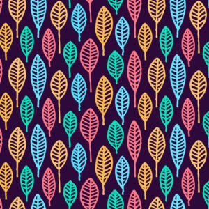Multicolored line-art leave textures