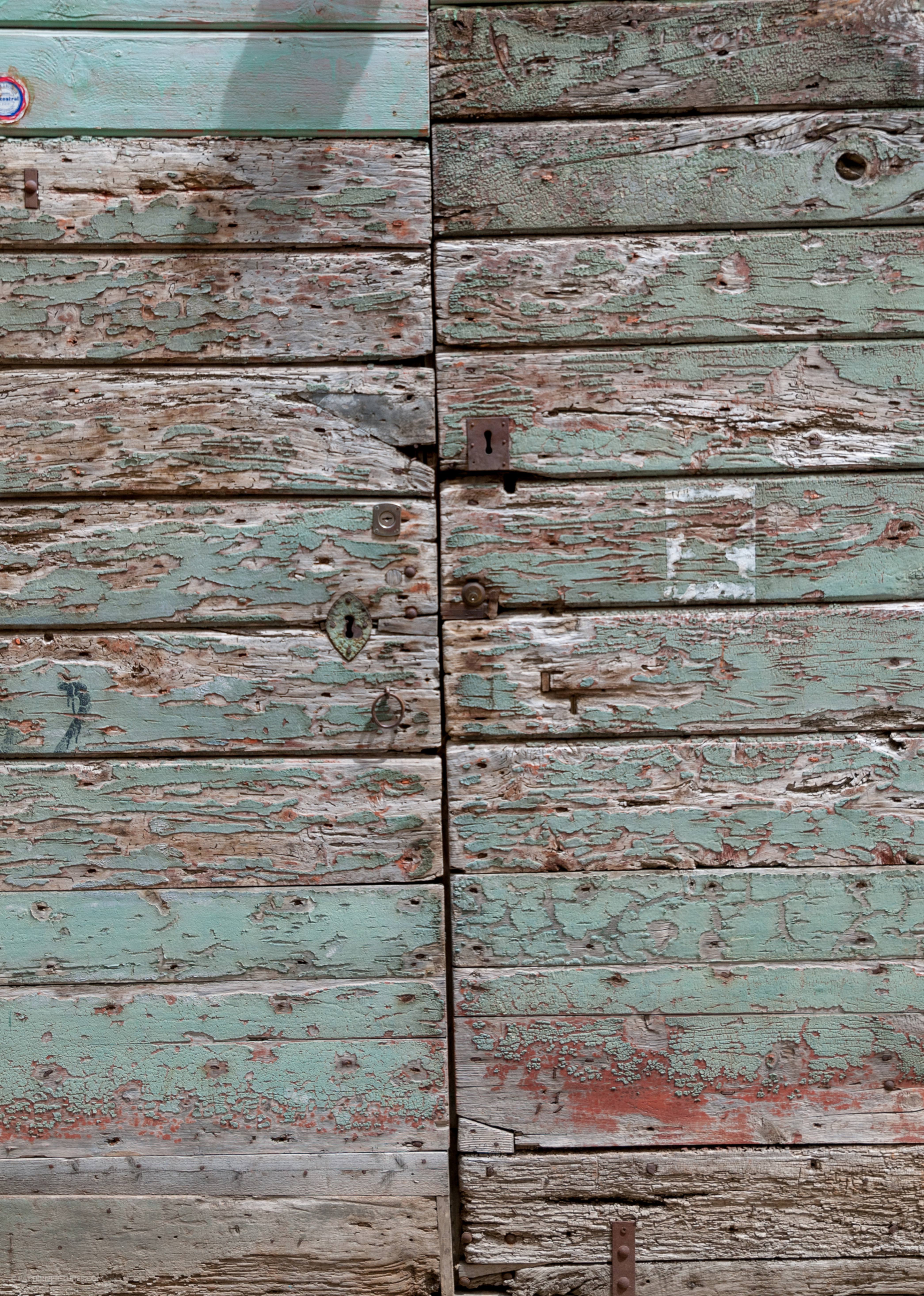 Old eroded wooden doors