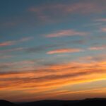 Orange and blue sunrise clouds