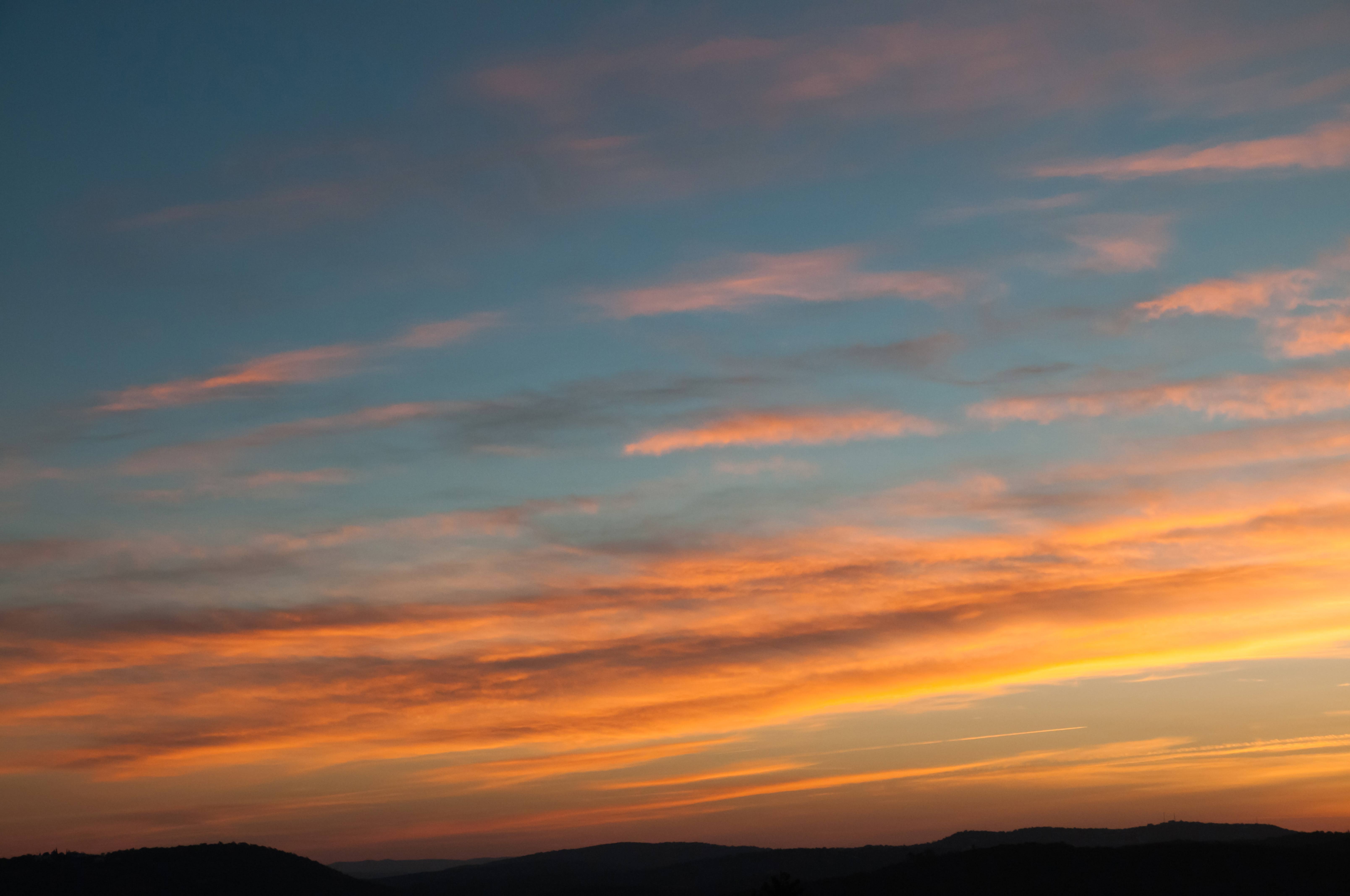 Orange and blue sunrise clouds