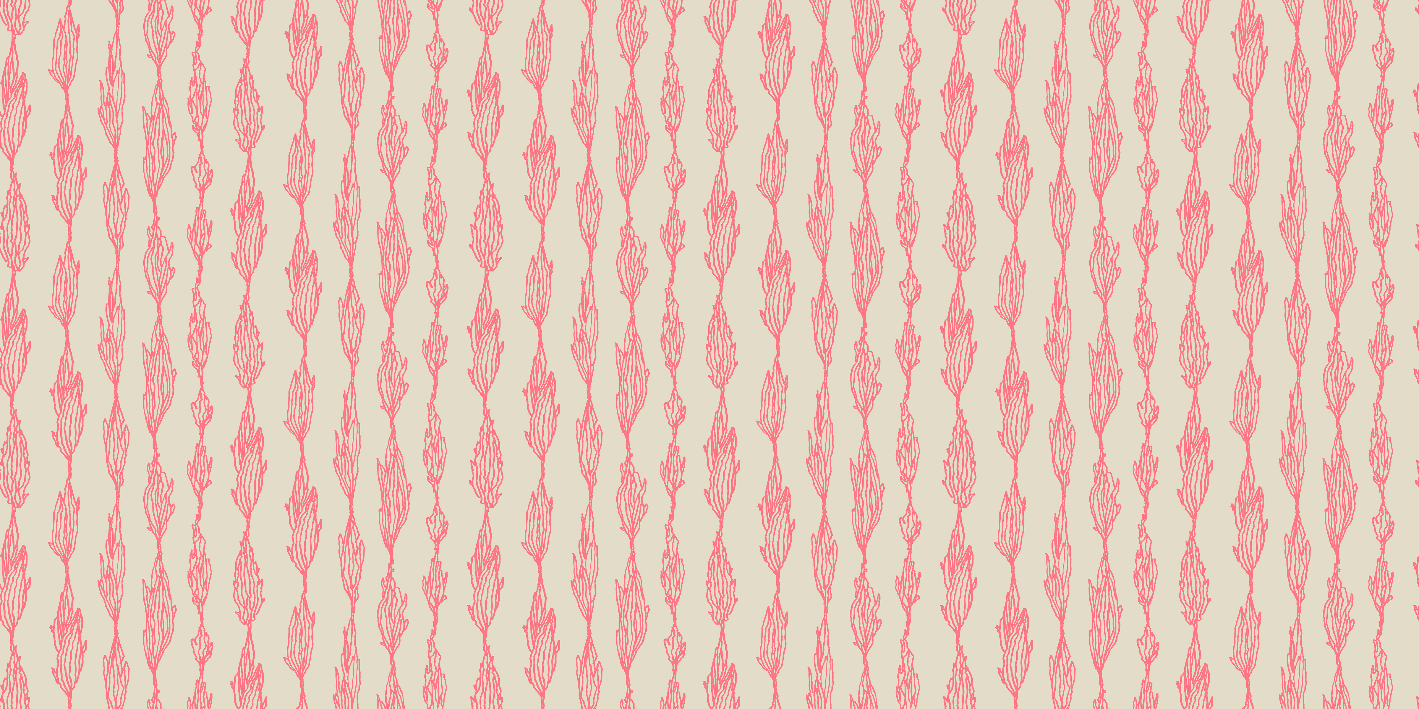 Organic leaves red ink drawings pattern