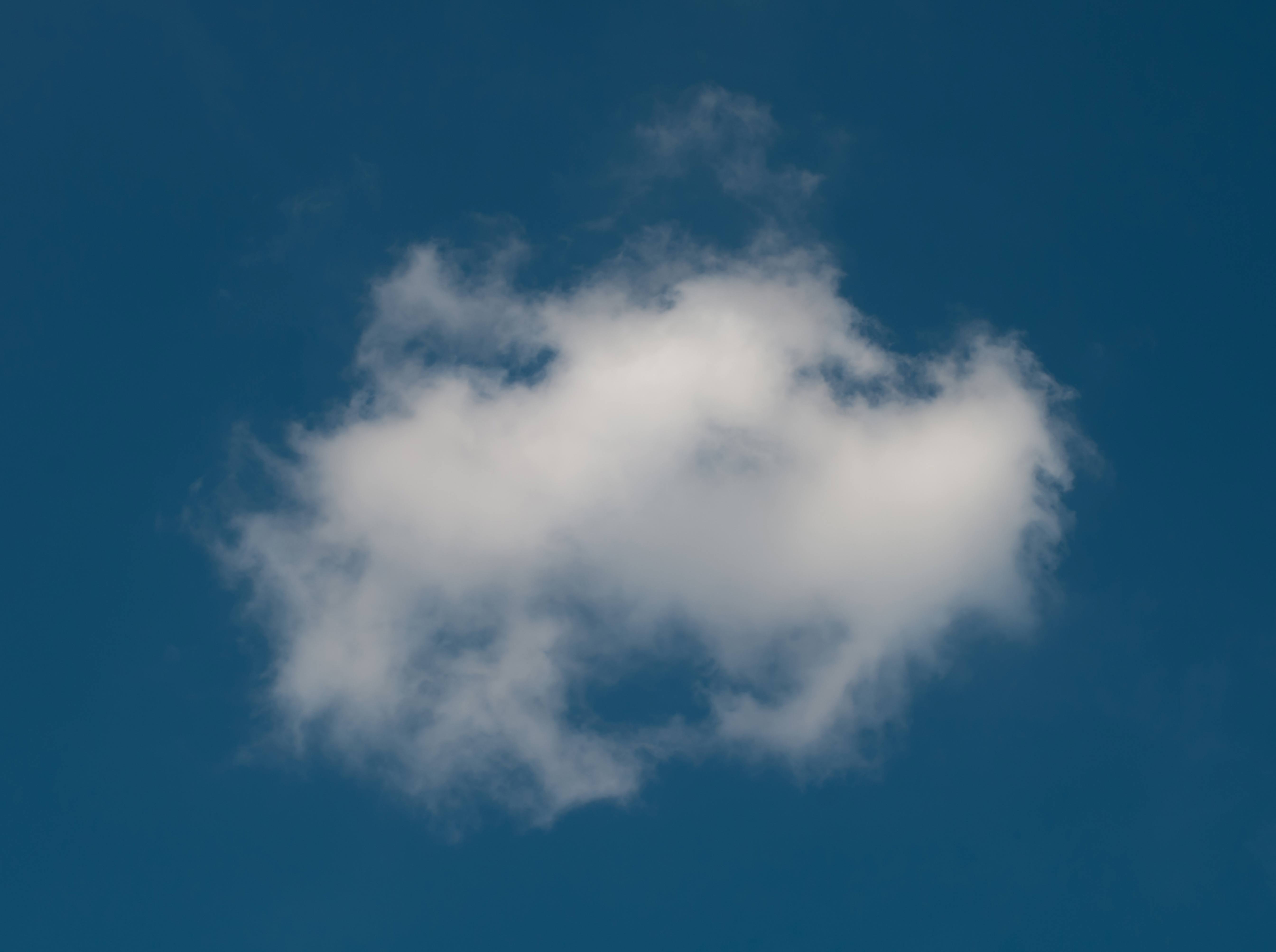 Single White Cloud on Blue Sky