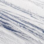 Snow ski tracks pattern