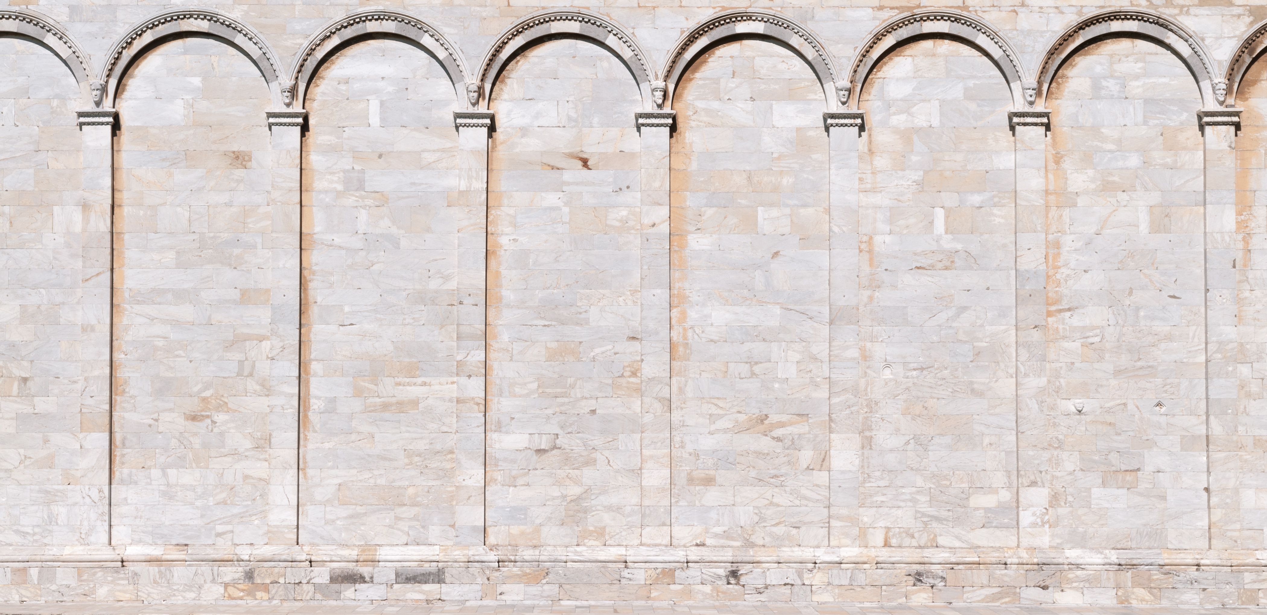 Stone wall galleries and arches