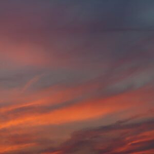 Striped Orange Glowing Cloudy Sunset