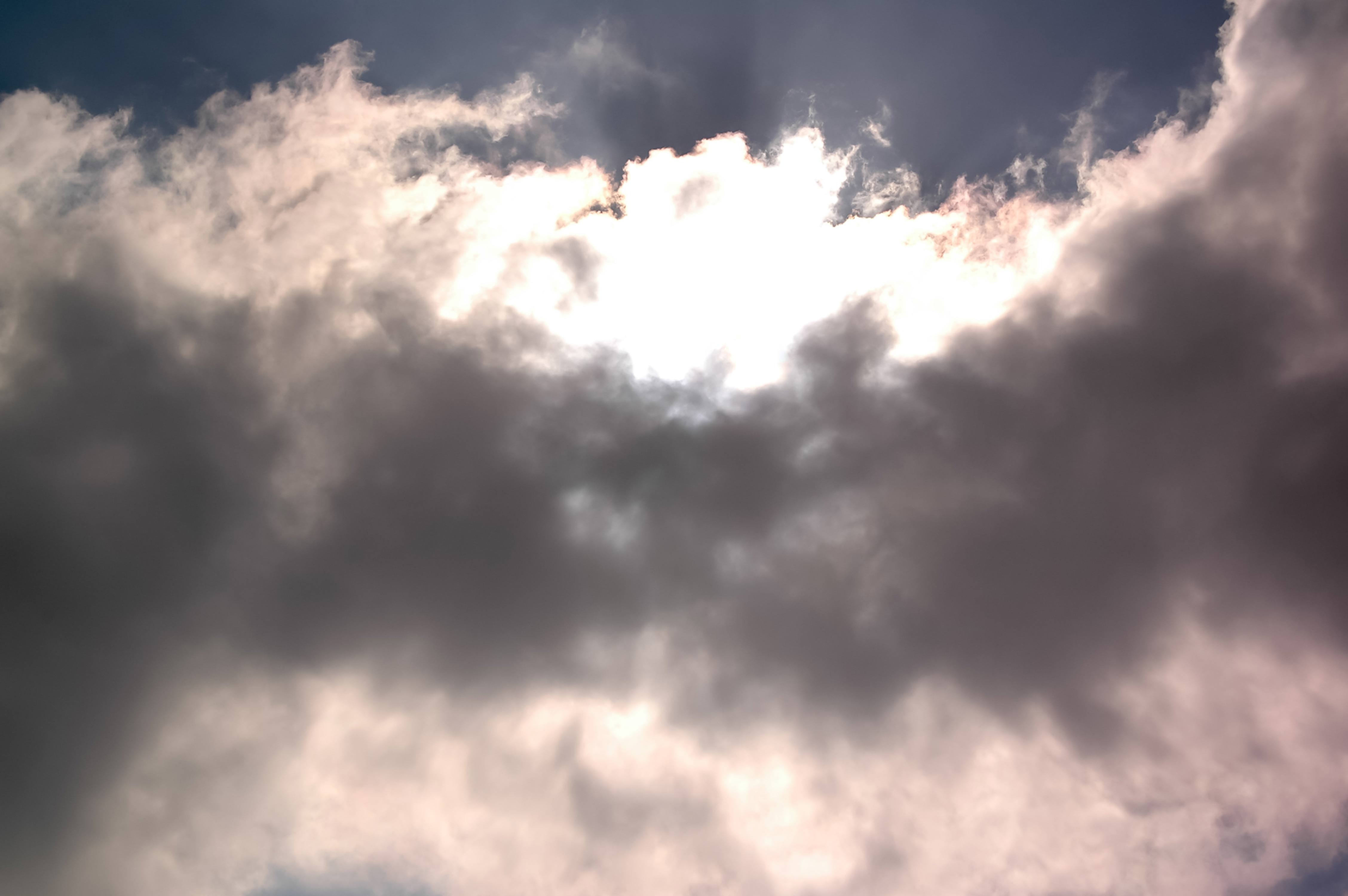 Sunburst behind the dark clouds