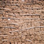 Wall of Dirt and Mud. African house wall structure