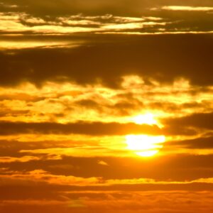 Warm Orange Red Sunset Sky and Clouds