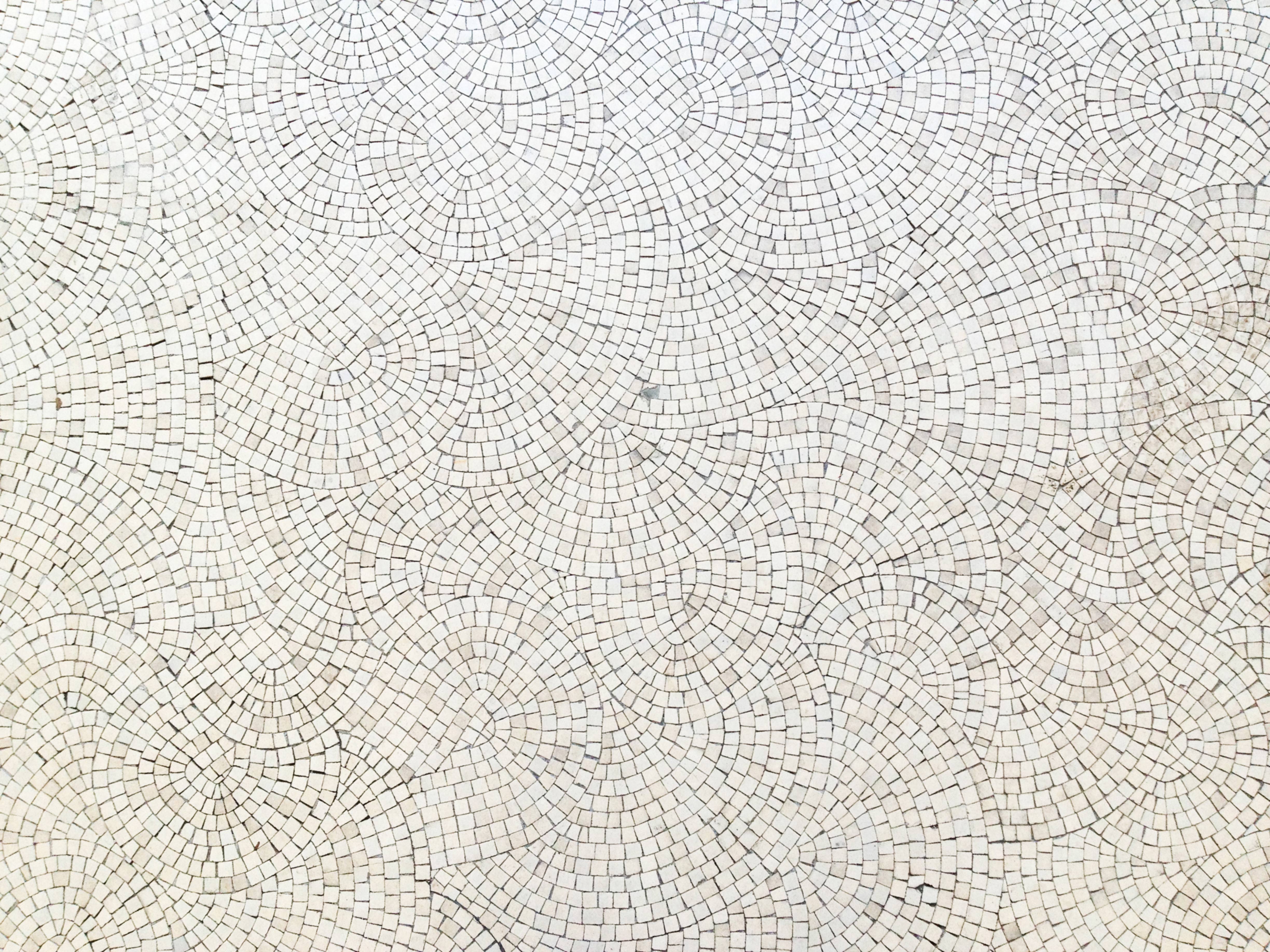 White mosaic floor wave pattern