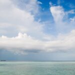 clouds and tropical island