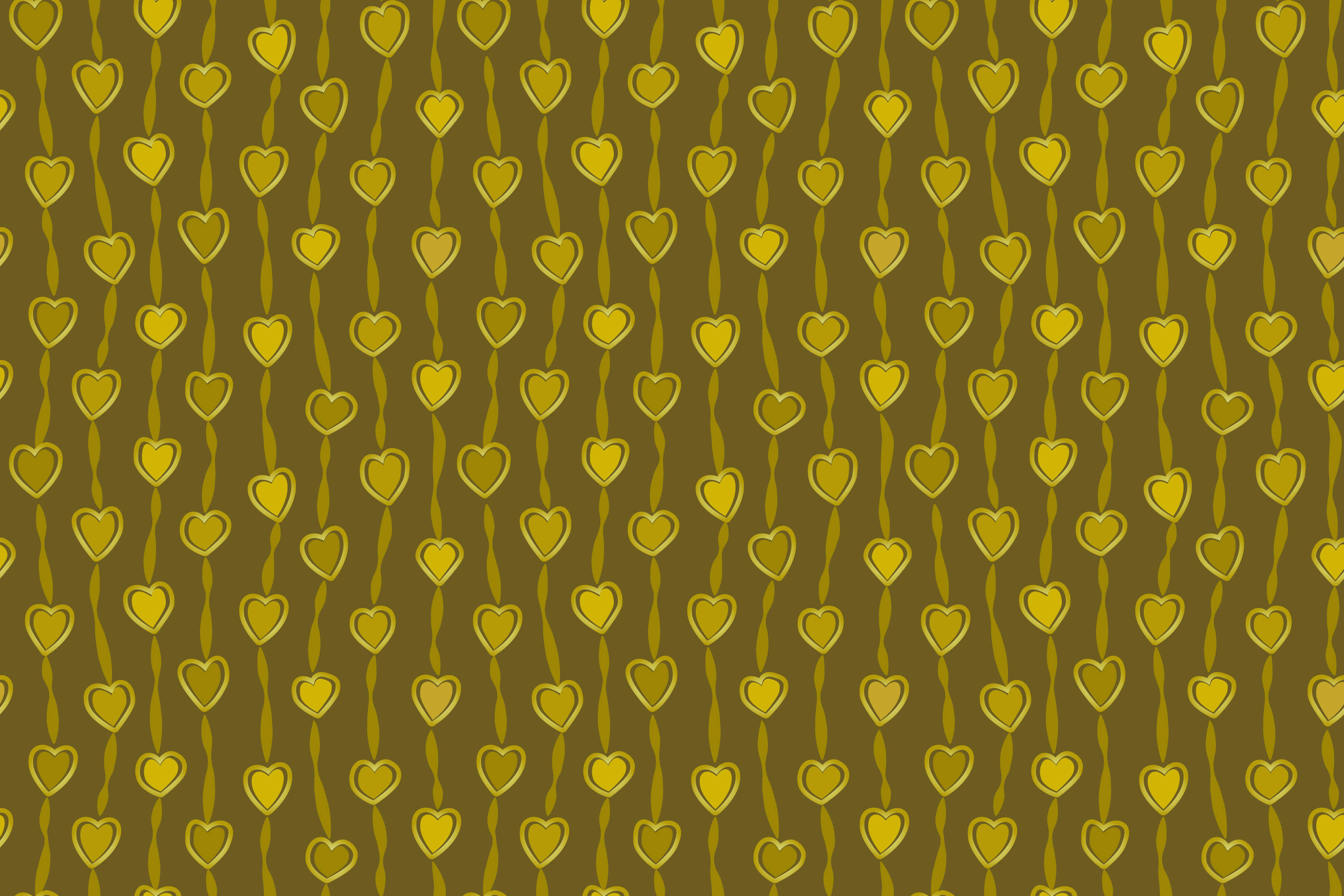 gold hearts connections seamless pattern