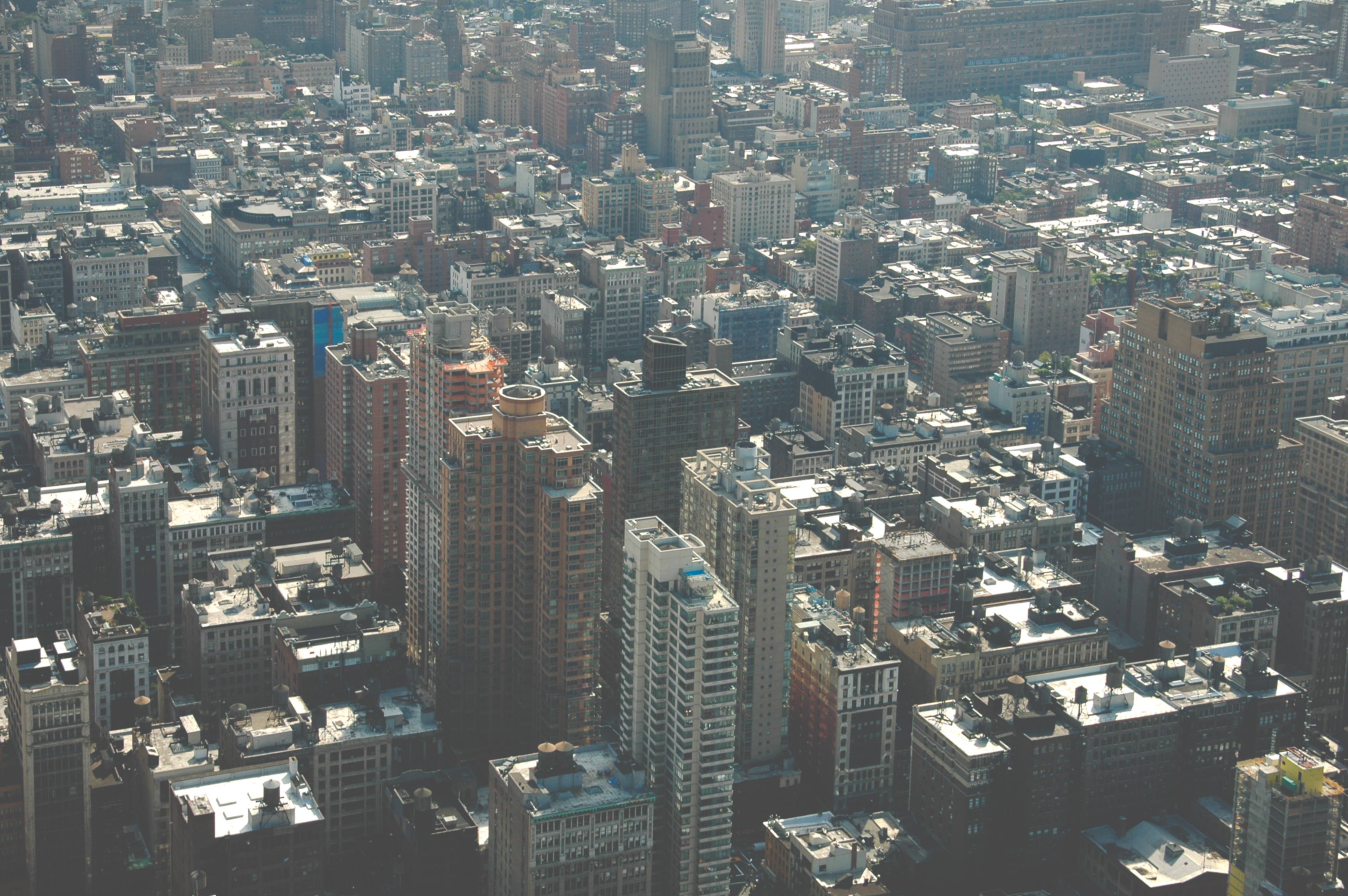 Birds eye view of new York concrete jungle
