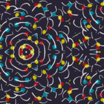 Dark Colorful Flower Heart Pattern