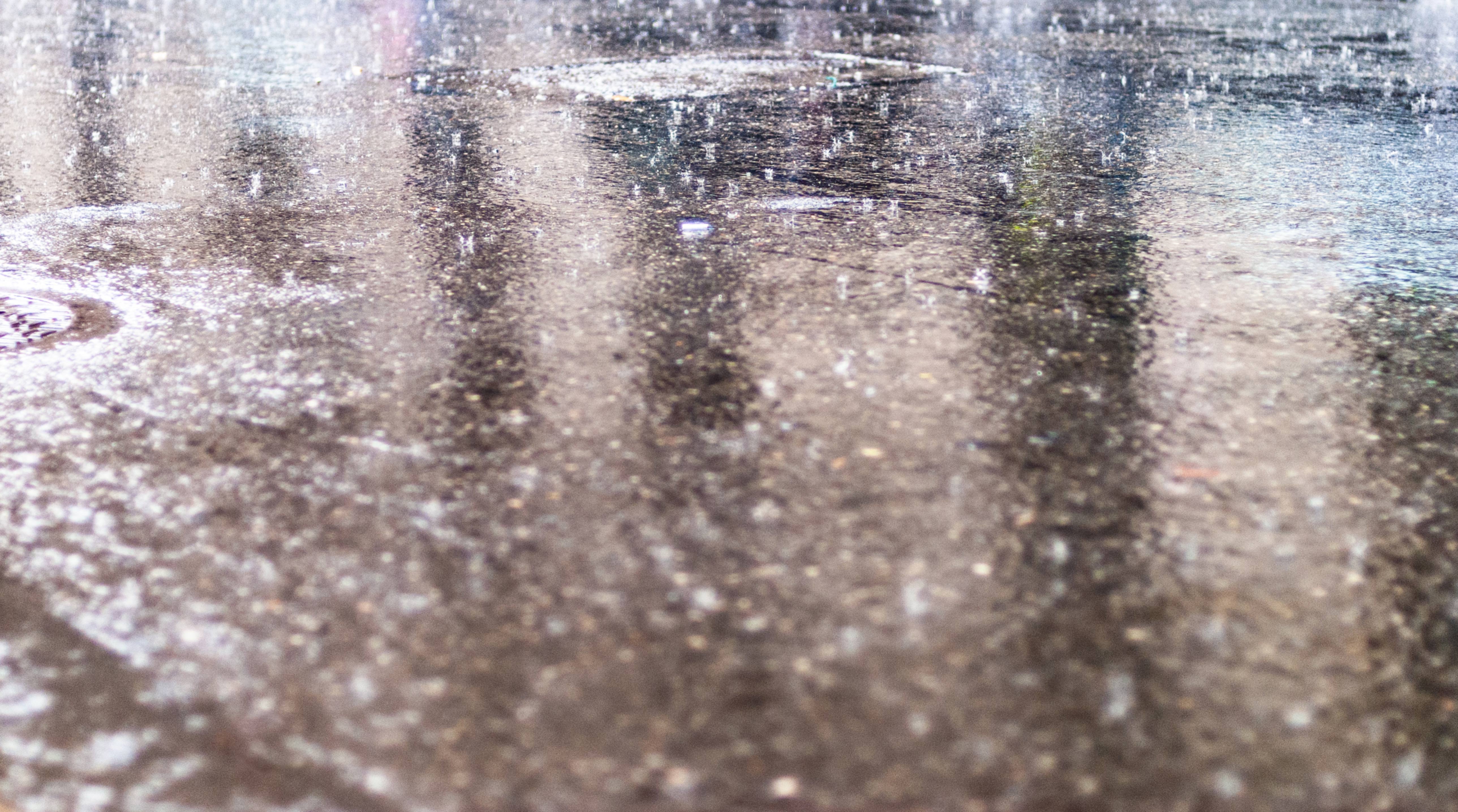 Rainy street water reflection