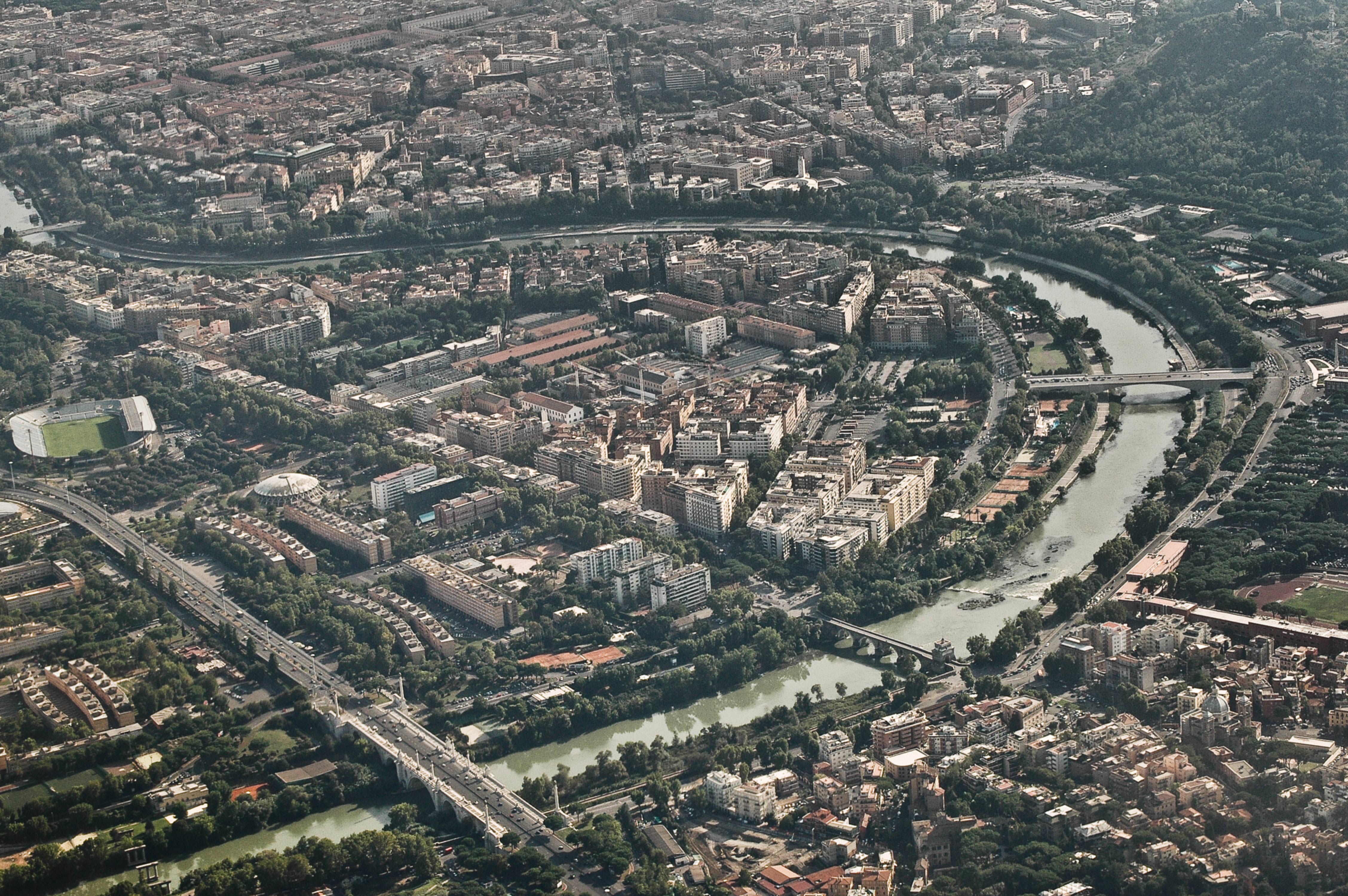 Rome from the sky light