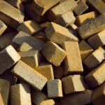 Pile of bricks construction site
