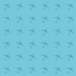Pattern of airplanes light blue background