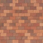 Heavy red stone facade bricks wall background
