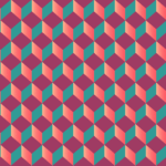 Pink green red cubes seamless