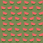 Water melon slices seamless pattern background