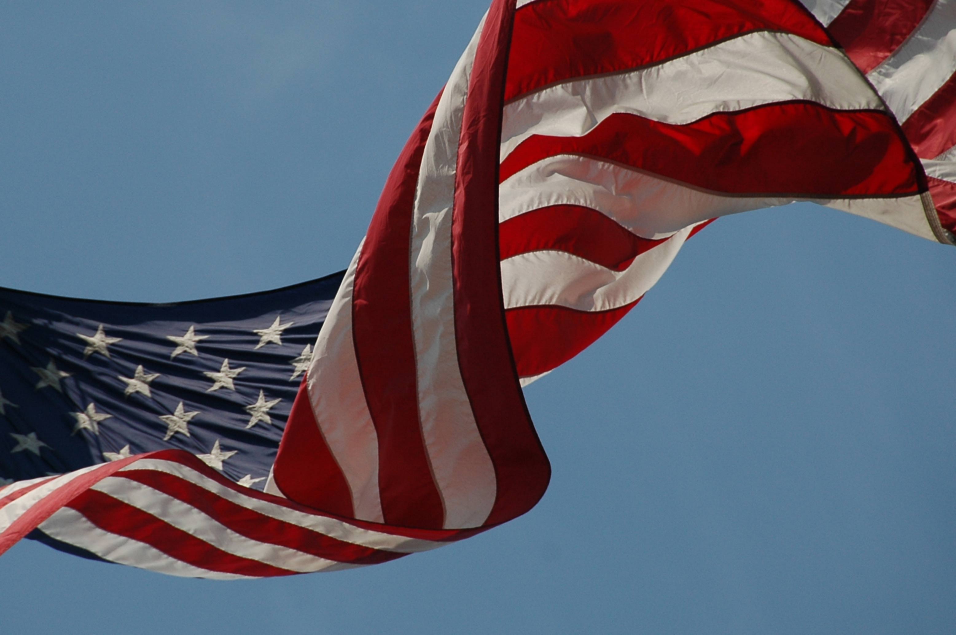 Waving American Flag Stars and stripes