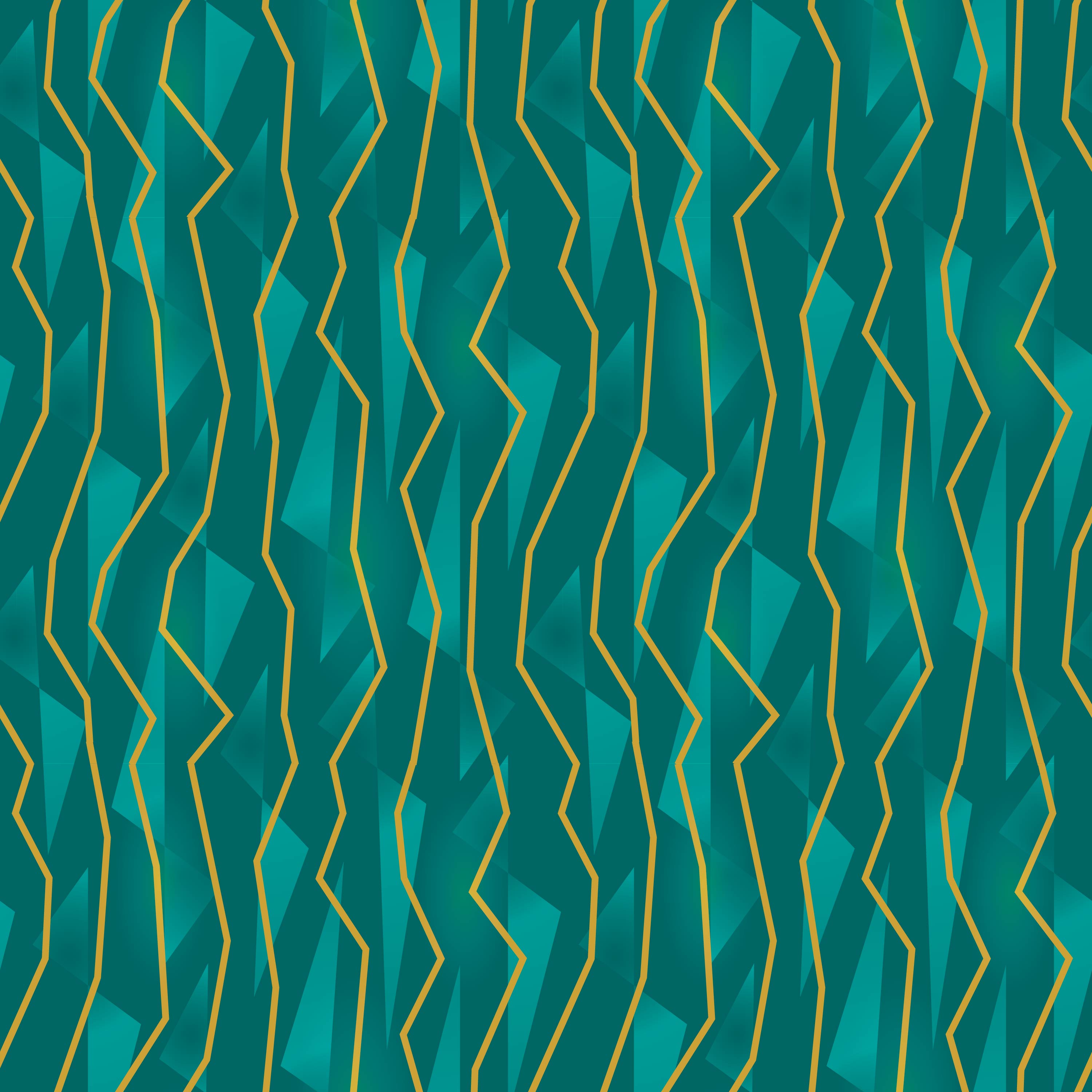 Green background golden wires triangles edgy free seamless pattern