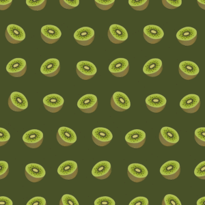 Kiwis fruit green background seamless pattern