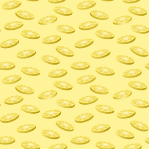 Lemon slices pattern on yellow background graphic
