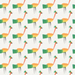 Tropical Bird Seamless Pattern White Background