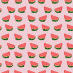 Water melon slices seamless pattern light background