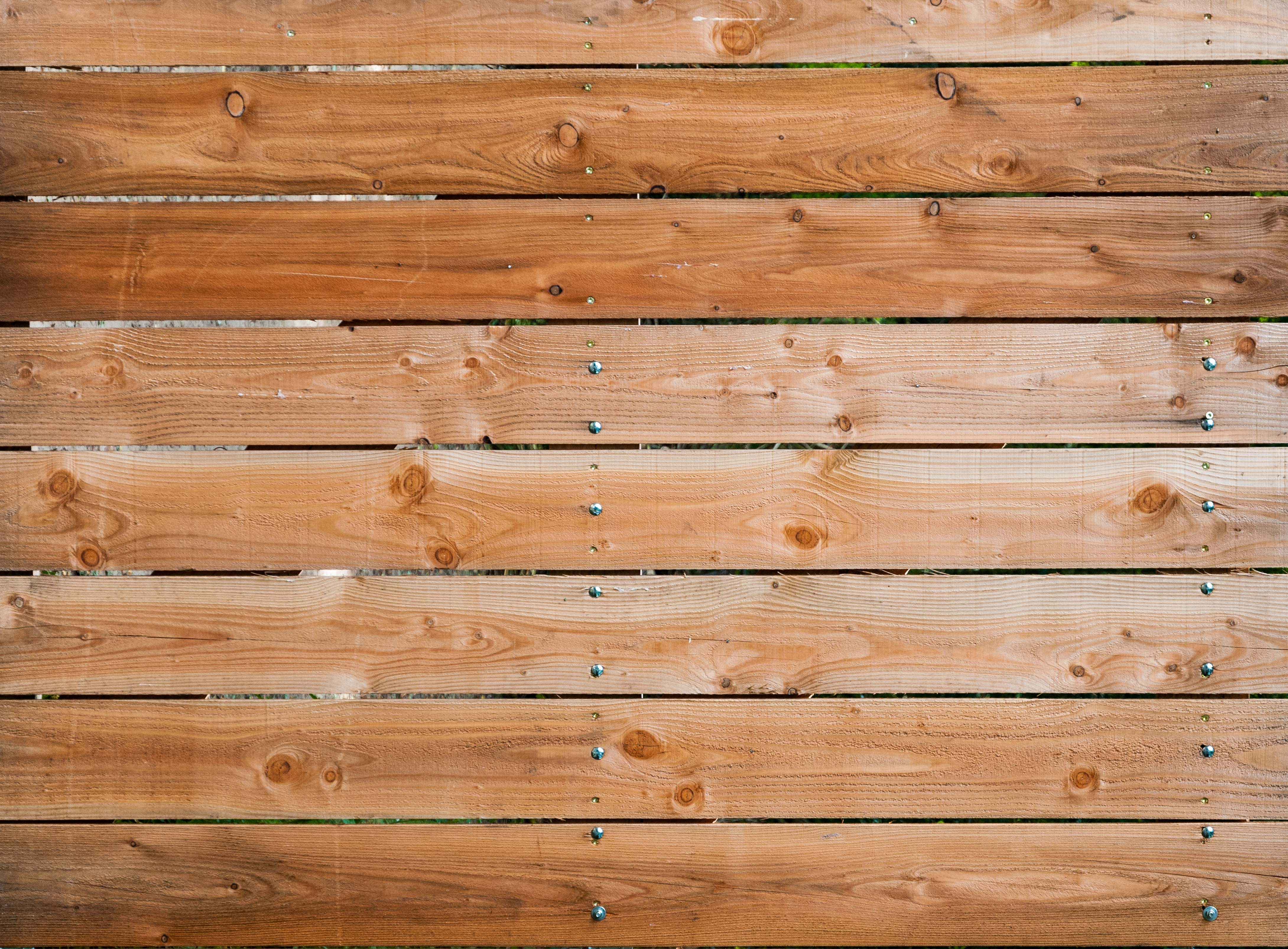 Timber wood wall nails background stock photo