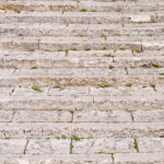 Ancient stone staircase front