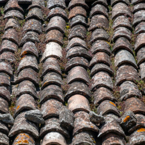 Old italian clay roof tiles